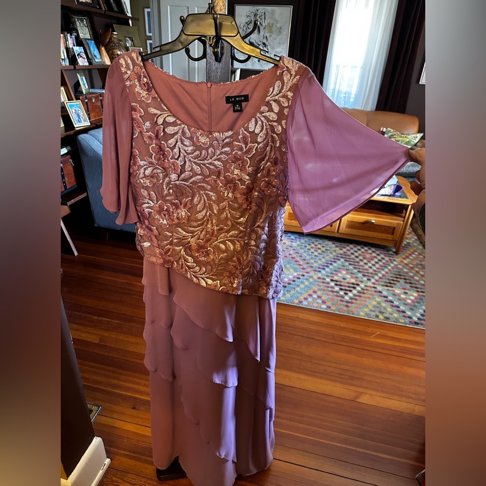 Orchid Mother of the Bride Full length Formal Gown Sz 10 - Picture 6 of 8
